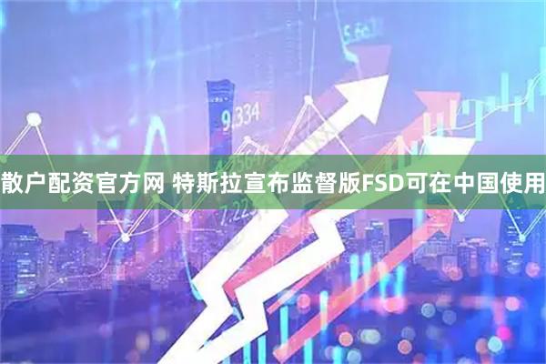 散户配资官方网 特斯拉宣布监督版FSD可在中国使用